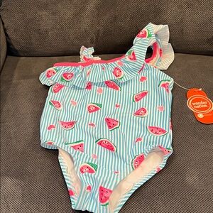 Wonder Nation Watermelon and Stripe Swimsuit